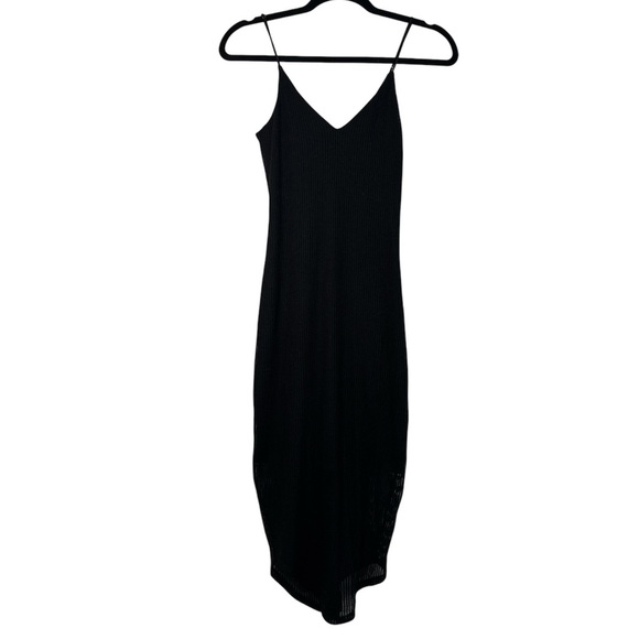 Express Ribbed Dress with Spaghetti Straps Black NWOT Xsmall - Picture 1 of 12